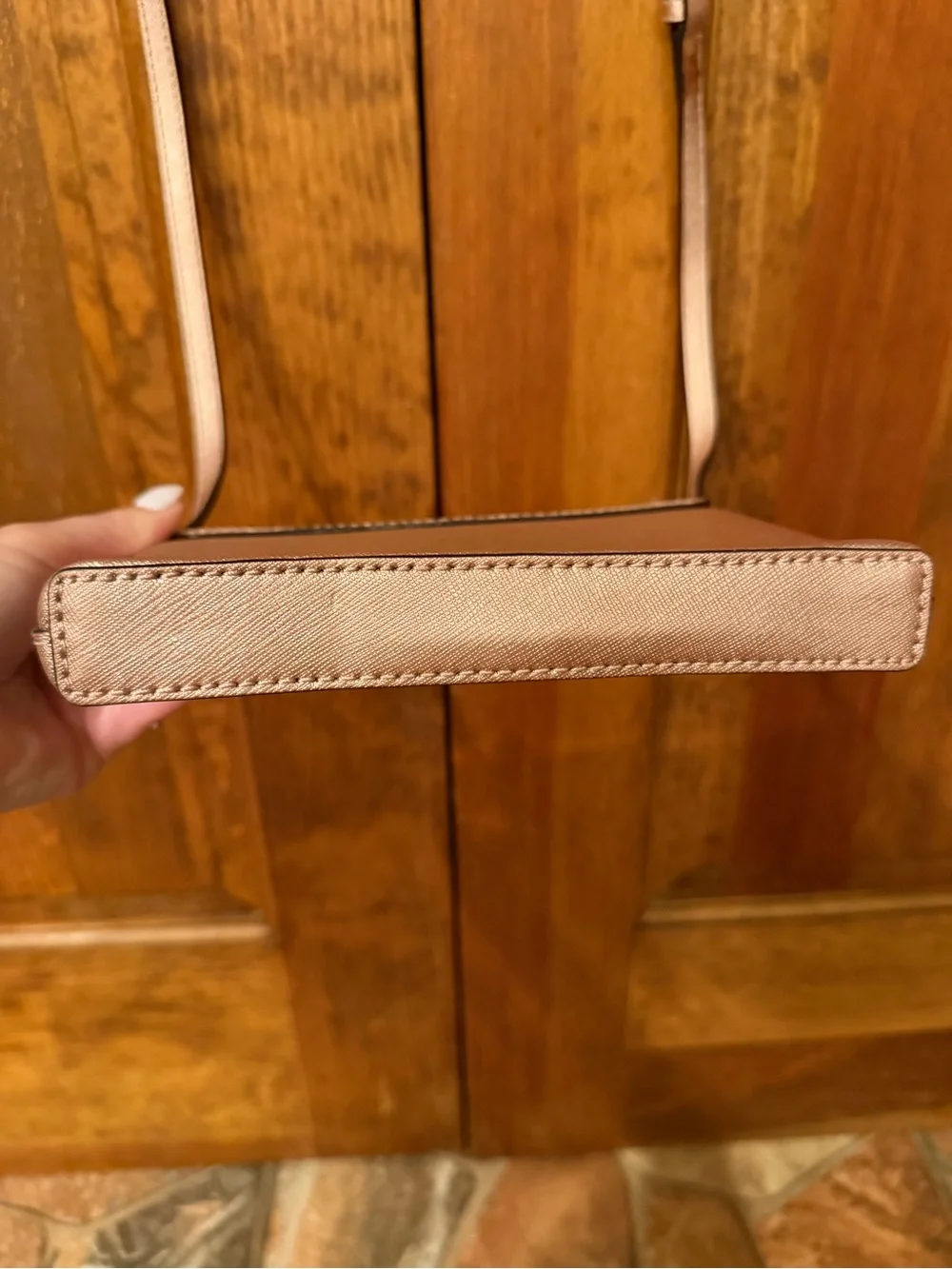 kate spade New York Sally Newbury Rose Gold Crossbody Bag Turn lock See pics